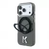 Karl Lagerfeld IML Ring Stand 360 Kameo Metal MagSafe-Hülle für iPhone 18 Pro Max / 17 Pro Max - Schwarz