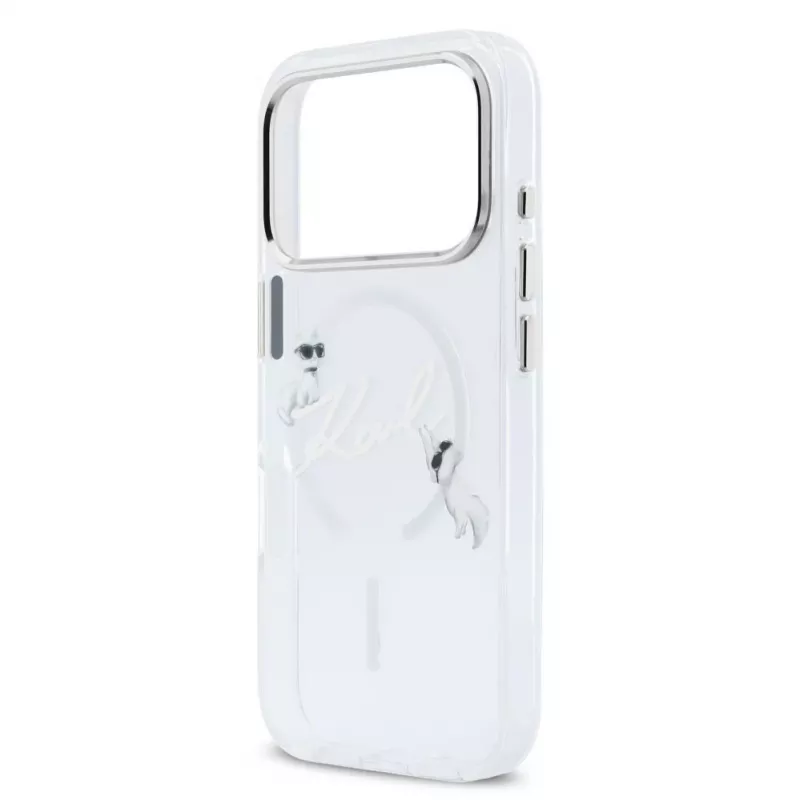 Karl Lagerfeld iPhone 15 Pro MagSafe Hartschale Transparent mit Karl Script Logo