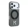 Karl Lagerfeld iPhone 18 Pro / 17 Pro MagSafe IML Ring Stand 360 Kameo Metal Case - Schwarz