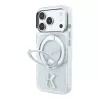 Karl Lagerfeld iPhone 18 Pro Max / 17 Pro Max MagSafe IML Ring Stand 360 Kameo Metal Transparente Hülle