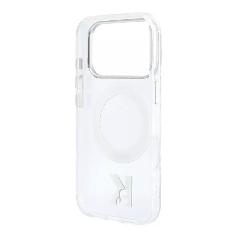 Karl Lagerfeld iPhone 18 Pro Max / 17 Pro Max MagSafe IML Ring Stand 360 Kameo Metal Transparente Hülle