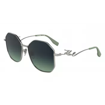 KARL LAGERFELD KL358S-041 Damen-Sonnenbrille - Schwarzer Rahmen, graue Gläser, 57 mm
