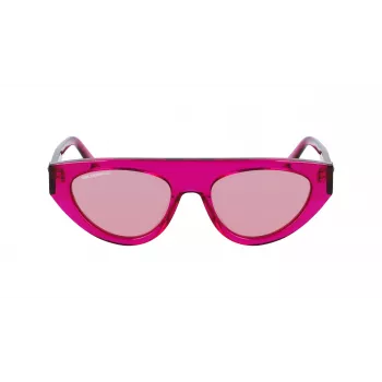KARL LAGERFELD KL6043S-86 Damen eckige Acetat-Sonnenbrille Schwarz/Grau 52mm