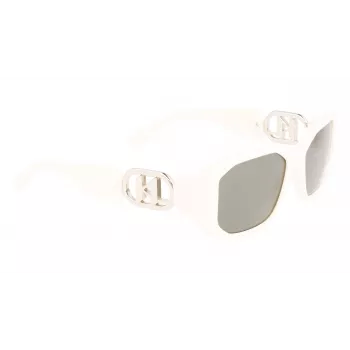 KARL LAGERFELD KL6085S-105 Damen eckige Acetat-Sonnenbrille Schwarz/Grau 55/18/140 mm