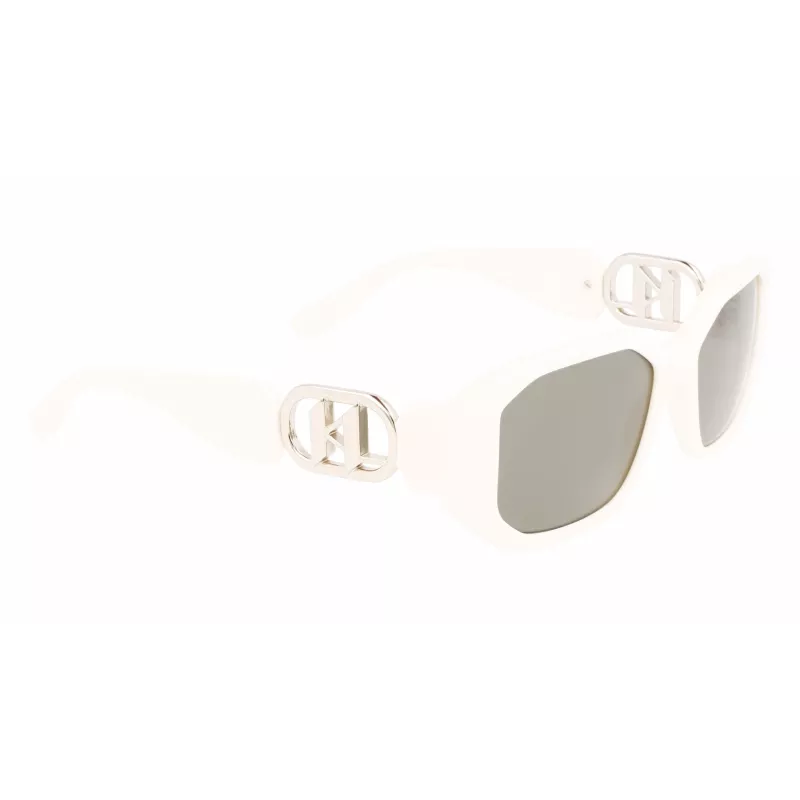 KARL LAGERFELD KL6085S-105 Damen eckige Acetat-Sonnenbrille Schwarz/Grau 55/18/140 mm