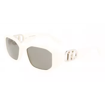 KARL LAGERFELD KL6085S-105 Damen eckige Acetat-Sonnenbrille Schwarz/Grau 55/18/140 mm