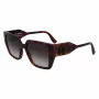 KARL LAGERFELD KL6098SN-240 Damen eckige Acetat-Sonnenbrille - Braun Havana Gestell, Brauner Verlaufsglas - 52/19/140 mm