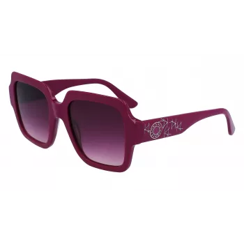 KARL LAGERFELD KL6104SR-501 Damen eckige Sonnenbrille Schwarz/Grau 53mm