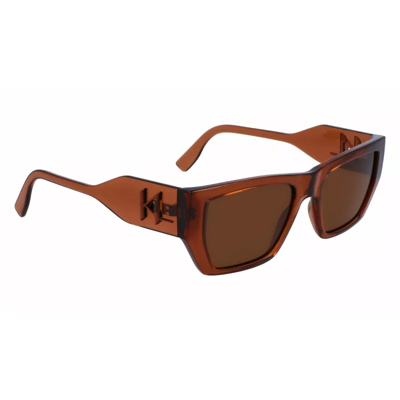 KARL LAGERFELD KL6123S541824 Unisex-Sonnenbrille, glänzend schwarzer Rahmen, graue Gläser, 54/18/140 mm