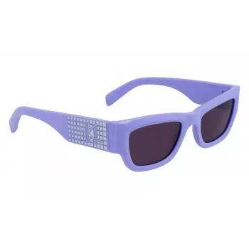 KARL LAGERFELD KL6141S522154 Damen Katzenaugen-Sonnenbrille - Schwarzer Acetatrahmen, grau verlaufende Gläser, 52 mm