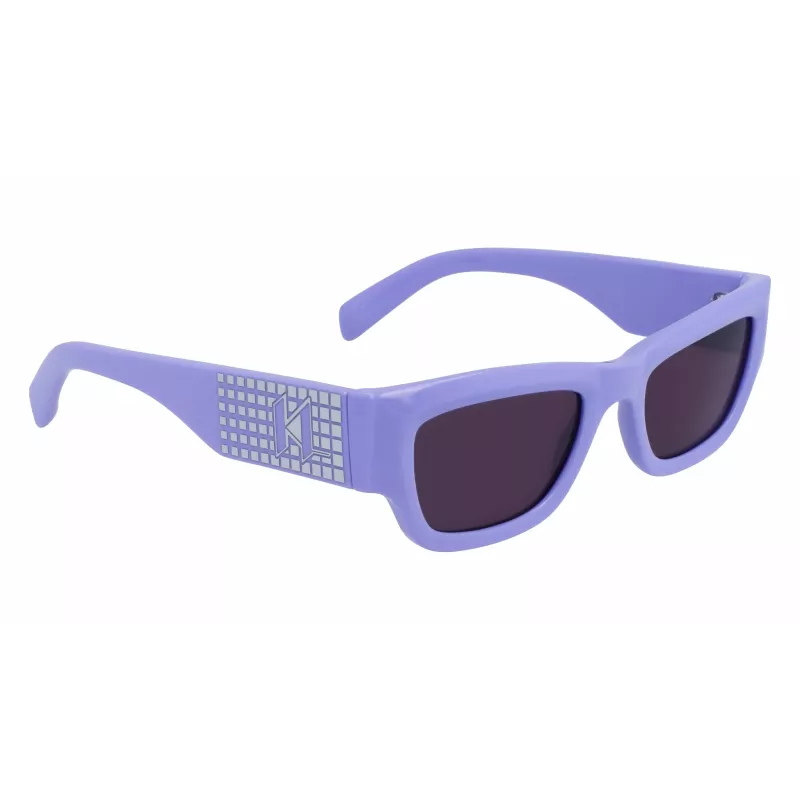 KARL LAGERFELD KL6141S522154 Damen Katzenaugen-Sonnenbrille - Schwarzer Acetatrahmen, grau verlaufende Gläser, 52 mm