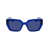 KARL LAGERFELD KL6143S-400 Damen eckige Acetat-Sonnenbrille, dunkelblauer Rahmen, graue Gradienten-Gläser, 53 mm