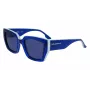 KARL LAGERFELD KL6143S-400 Damen eckige Acetat-Sonnenbrille, dunkelblauer Rahmen, graue Gradienten-Gläser, 53 mm