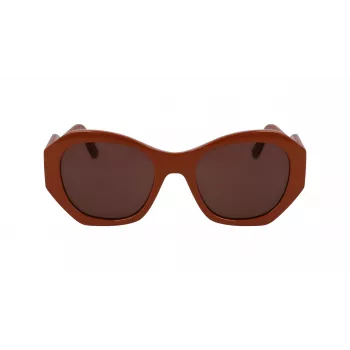 KARL LAGERFELD KL6146S-200 Damen eckige Sonnenbrille Havanna Acetat braun getönte Gläser 54mm