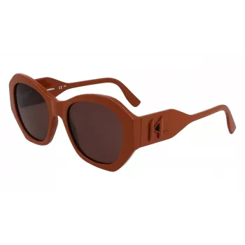 KARL LAGERFELD KL6146S-200 Damen eckige Sonnenbrille Havanna Acetat braun getönte Gläser 54mm