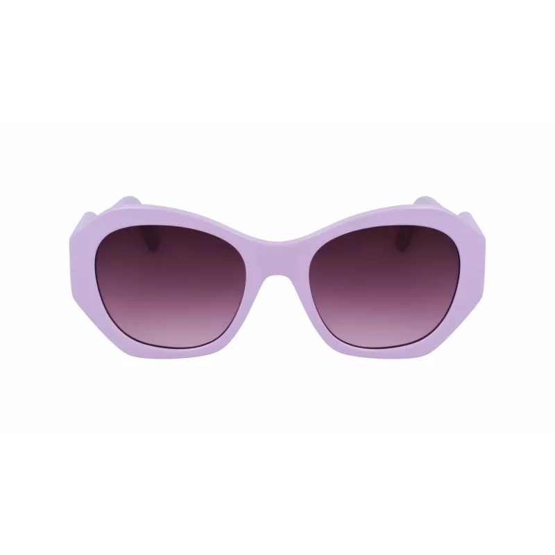 KARL LAGERFELD KL6146S-516 Damen eckige Sonnenbrille - Schwarzer Rahmen, grau verlaufende Gläser 54/20/140 mm