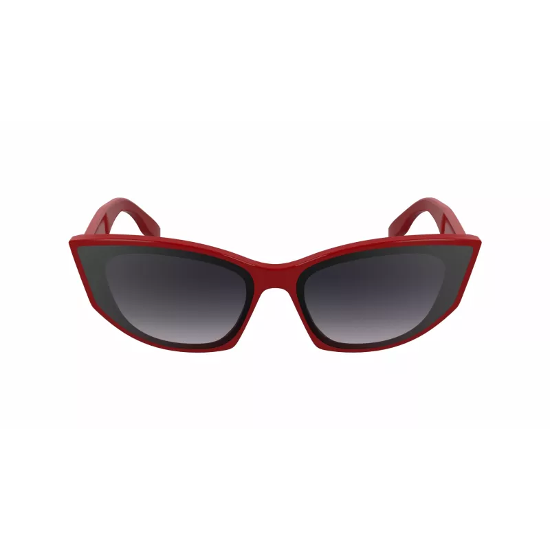 KARL LAGERFELD KL6162S-600 Damen Butterfly-Sonnenbrille - Rot/Burgunder Acetatrahmen, Verlaufsgläser Braun, 64/14/140 mm