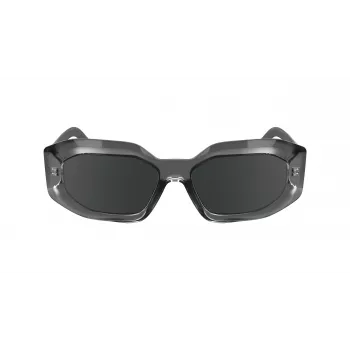 KARL LAGERFELD KL6167S-020 Damen eckige Sonnenbrille - Schwarzer Acetatrahmen, graue Smoke-Gläser, 53 mm