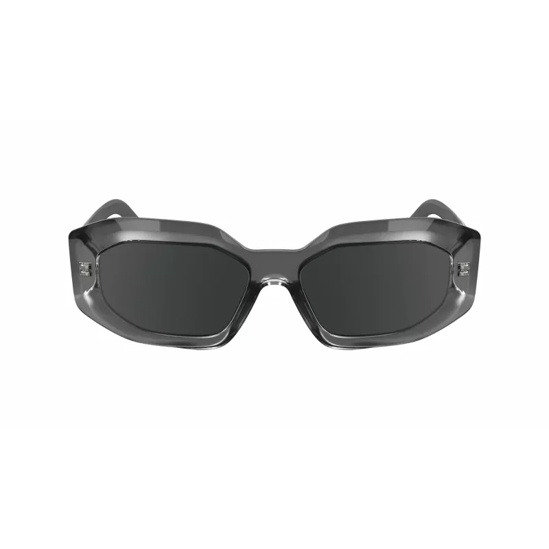 KARL LAGERFELD KL6167S-020 Damen eckige Sonnenbrille - Schwarzer Acetatrahmen, graue Smoke-Gläser, 53 mm