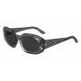 KARL LAGERFELD KL6167S-020 Damen eckige Sonnenbrille - Schwarzer Acetatrahmen, graue Smoke-Gläser, 53 mm