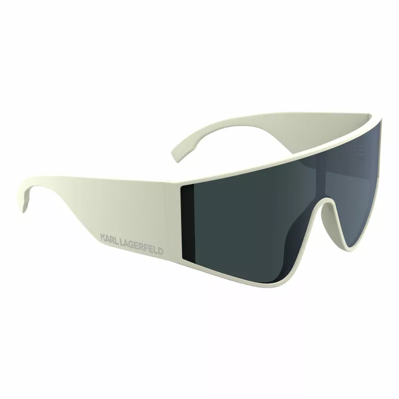 KARL LAGERFELD KL6209S-105 Unisex eckige Sonnenbrille, glänzend schwarzer Rahmen, graue Gläser, 65/19/140 mm