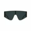 KARL LAGERFELD KL6209S-105 Unisex eckige Sonnenbrille, glänzend schwarzer Rahmen, graue Gläser, 65/19/140 mm