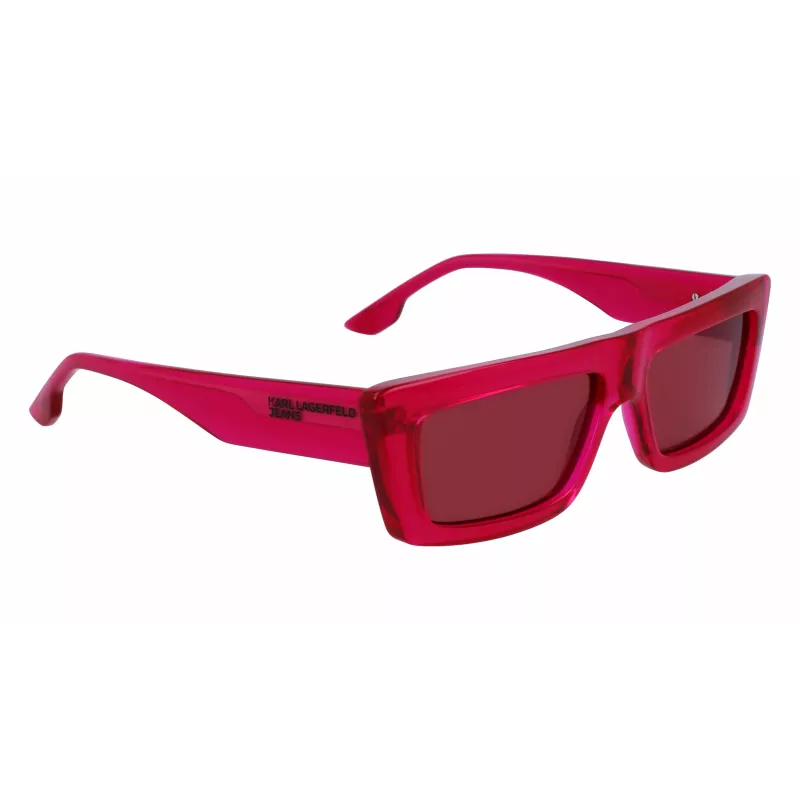 KARL LAGERFELD KLJ6147S Unisex eckige Sonnenbrille - Schwarzer Acetatrahmen, graue Polycarbonat-Gläser, 56 mm