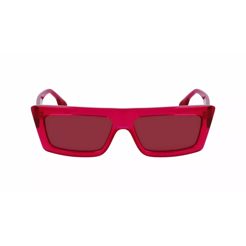 KARL LAGERFELD KLJ6147S Unisex eckige Sonnenbrille - Schwarzer Acetatrahmen, graue Polycarbonat-Gläser, 56 mm