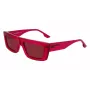 KARL LAGERFELD KLJ6147S Unisex eckige Sonnenbrille - Schwarzer Acetatrahmen, graue Polycarbonat-Gläser, 56 mm