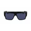 KARL LAGERFELD KLJ6148S-002 Unisex eckige Sonnenbrille Schwarzer Acetatrahmen Graue Gläser 57mm
