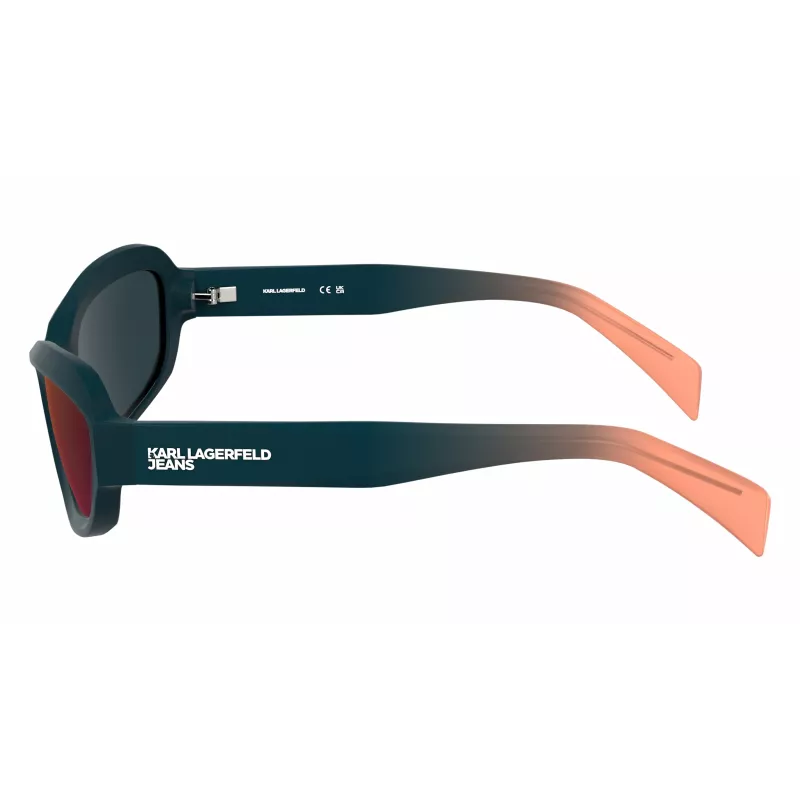 KARL LAGERFELD KLJ6200S Unisex-Sonnenbrille - Schwarzer Rahmen, graue Gläser, 57 mm