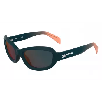 KARL LAGERFELD KLJ6200S Unisex-Sonnenbrille - Schwarzer Rahmen, graue Gläser, 57 mm