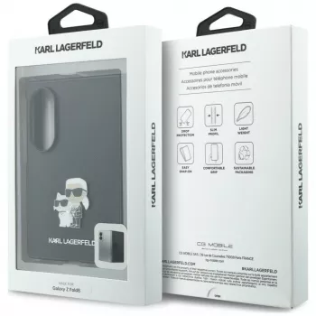 Karl Lagerfeld PU Saffiano Karl and Choupette Hülle für Samsung Galaxy Z Fold8 Schwarz