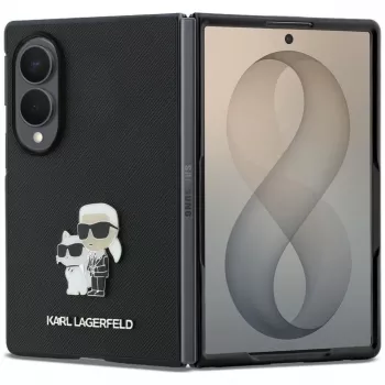Karl Lagerfeld PU Saffiano Karl and Choupette Hülle für Samsung Galaxy Z Fold8 Schwarz