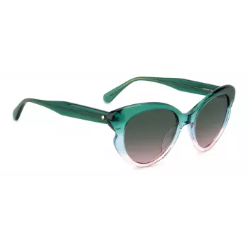 KATE SPADE Damen Elina Cat Eye Sonnenbrille - Schwarzer Rahmen, grau verlaufende Gläser 53mm