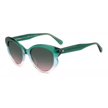 KATE SPADE Damen Elina Cat Eye Sonnenbrille - Schwarzer Rahmen, grau verlaufende Gläser 53mm