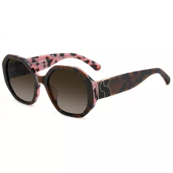 KATE SPADE Damen Flynnieg/S eckige Sonnenbrille - Schwarzer Acetatrahmen, graue Polycarbonatgläser, UV400-Schutz (54/20/140 mm)