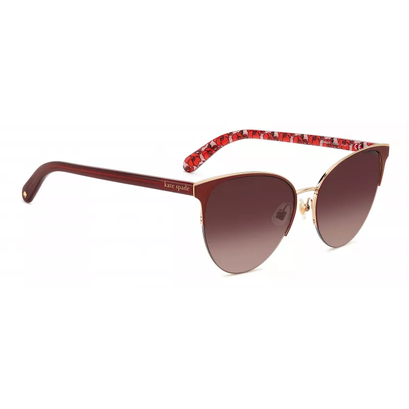 KATE SPADE Damen Izara Cat-Eye-Sonnenbrille - Schwarzer Acetatrahmen mit grauen Gradientengläsern - 57/17/140 mm