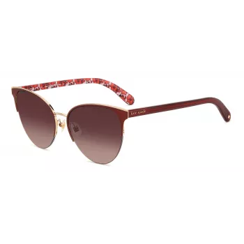 KATE SPADE Damen Izara Cat-Eye-Sonnenbrille - Schwarzer Acetatrahmen mit grauen Gradientengläsern - 57/17/140 mm