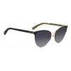 KATE SPADE Damen Izara Cat Eye Sonnenbrille IZARAGS807F79 - Schwarzer Acetatrahmen, graue Polycarbonatgläser, 57 mm