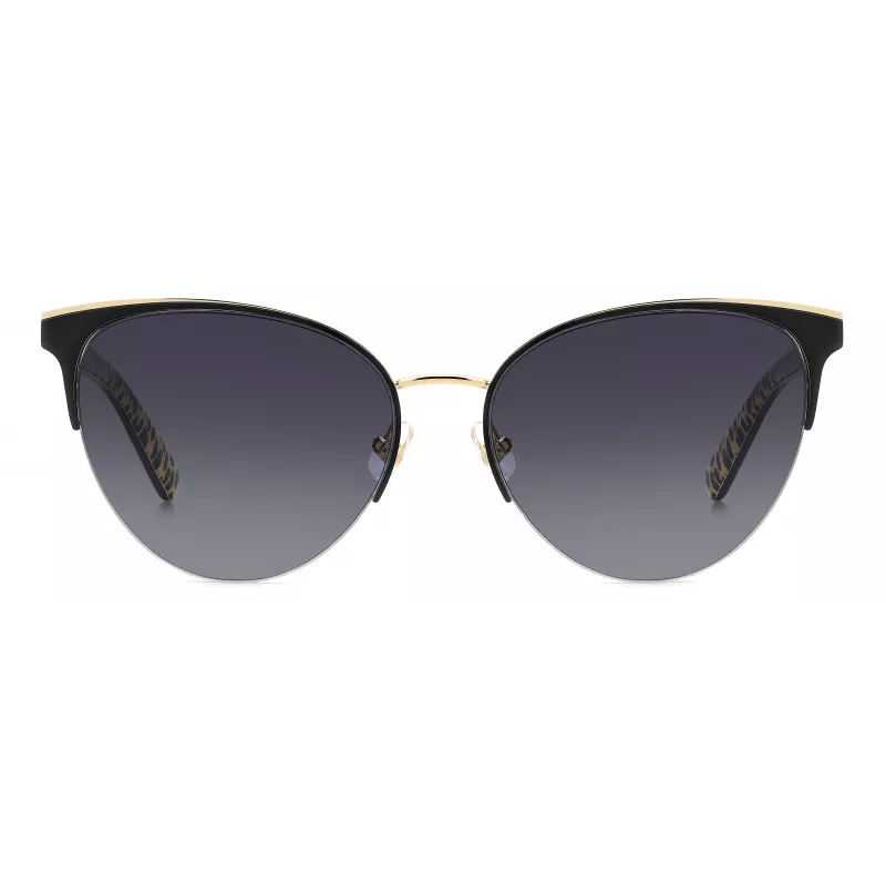 KATE SPADE Damen Izara Cat Eye Sonnenbrille IZARAGS807F79 - Schwarzer Acetatrahmen, graue Polycarbonatgläser, 57 mm