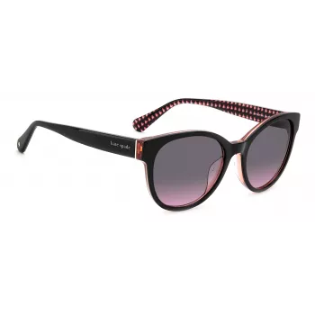 KATE SPADE Damen Nathalie GS807 Sonnenbrille - Schwarzer Acetatrahmen, grau verlaufende Gläser, 55/17/140 mm