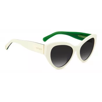 KATE SPADE Damen Paisleigh SVK6 rechteckige Sonnenbrille - Schwarzer Rahmen, grau verlaufende Gläser 55/17/140 mm