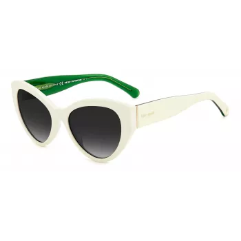 KATE SPADE Damen Paisleigh SVK6 rechteckige Sonnenbrille - Schwarzer Rahmen, grau verlaufende Gläser 55/17/140 mm
