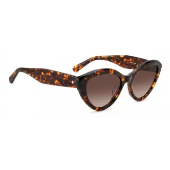 KATE SPADE Damen-Sonnenbrille JUNIGS086F5HA - Schwarzer Acetatrahmen, graue Polycarbonatgläser, 55/17/140 mm