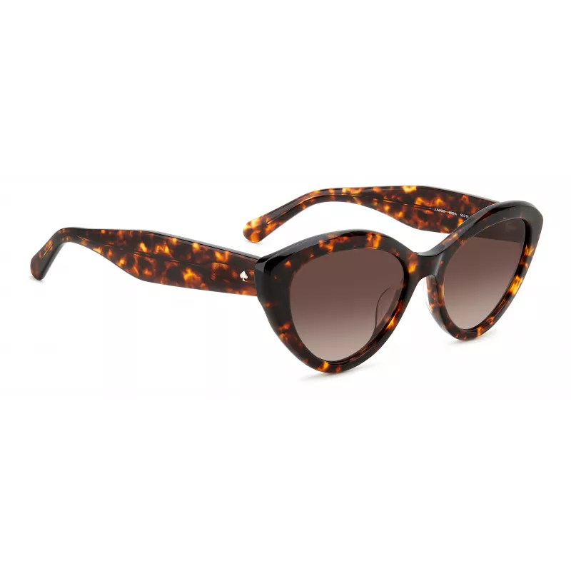 KATE SPADE Damen-Sonnenbrille JUNIGS086F5HA - Schwarzer Acetatrahmen, graue Polycarbonatgläser, 55/17/140 mm
