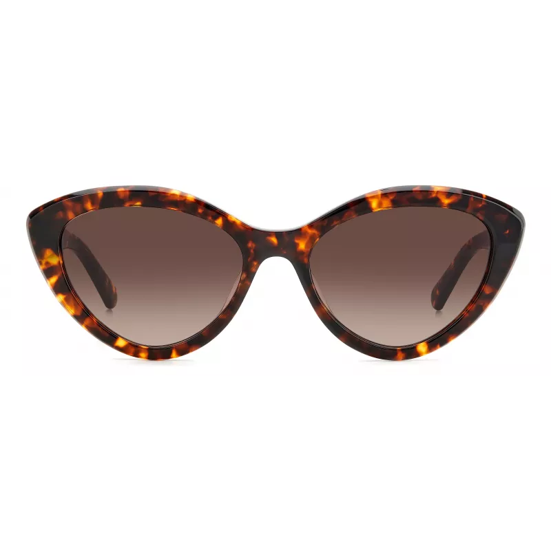 KATE SPADE Damen-Sonnenbrille JUNIGS086F5HA - Schwarzer Acetatrahmen, graue Polycarbonatgläser, 55/17/140 mm