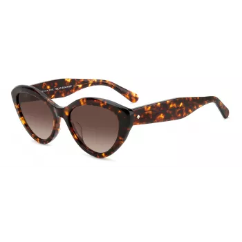 KATE SPADE Damen-Sonnenbrille JUNIGS086F5HA - Schwarzer Acetatrahmen, graue Polycarbonatgläser, 55/17/140 mm