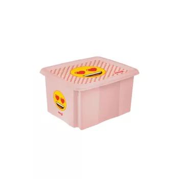 keeeper Box mit Deckel 15L Karolina “Emoji Hearts” 38x29,5x20,5cm Pink