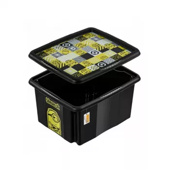 keeeper Box mit Deckel 15L Karolina „Minions Mosaic“ 38x29,5x20,5cm schwarz